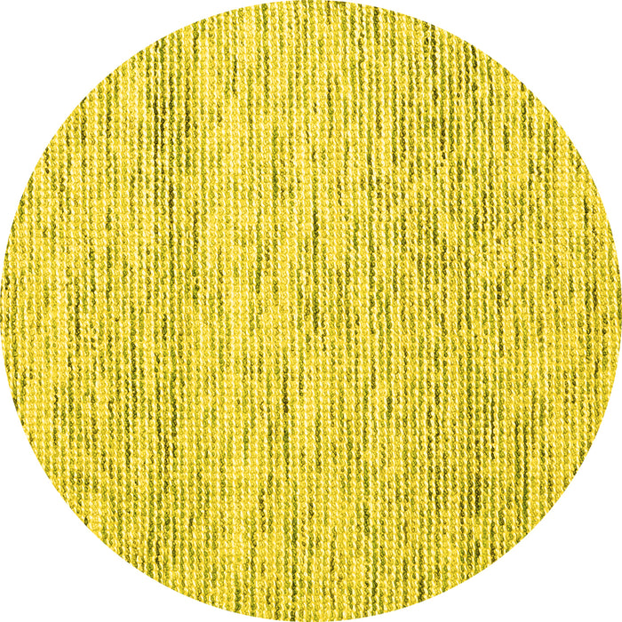 Round Machine Washable Abstract Yellow Contemporary Rug, wshcon1860yw