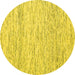 Round Machine Washable Abstract Yellow Contemporary Rug, wshcon1860yw