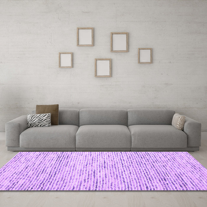 Machine Washable Abstract Purple Contemporary Area Rugs in a Living Room, wshcon1860pur