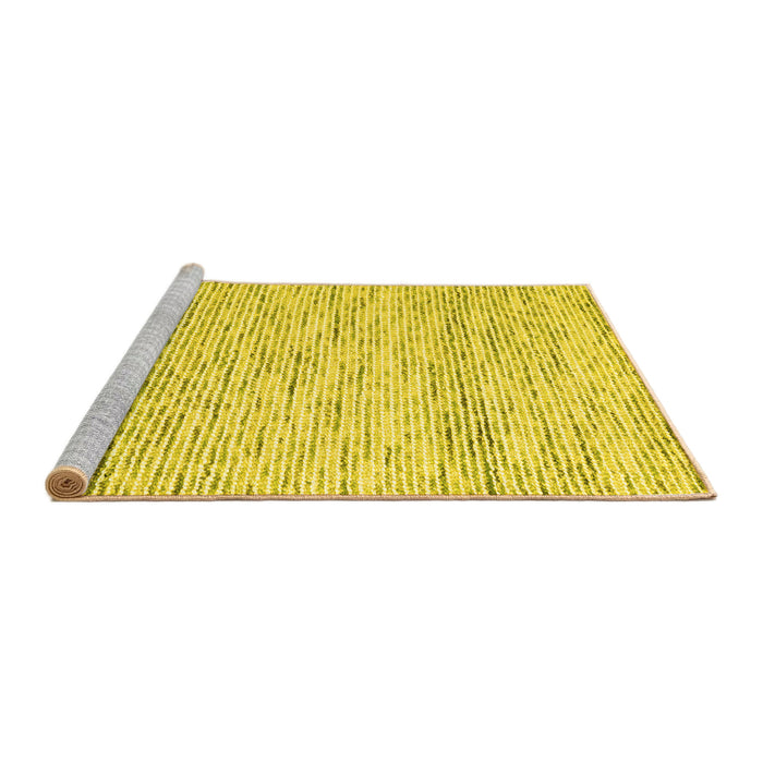 Sideview of Machine Washable Abstract Yellow Contemporary Rug, wshcon1860yw