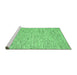 Sideview of Machine Washable Abstract Emerald Green Contemporary Area Rugs, wshcon1861emgrn