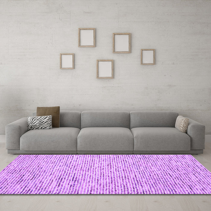 Machine Washable Abstract Purple Contemporary Area Rugs in a Living Room, wshcon1861pur