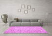 Machine Washable Abstract Pink Contemporary Rug in a Living Room, wshcon1861pnk