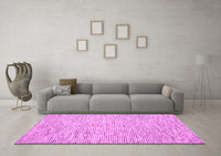 Machine Washable Abstract Pink Contemporary Rug, wshcon1861pnk