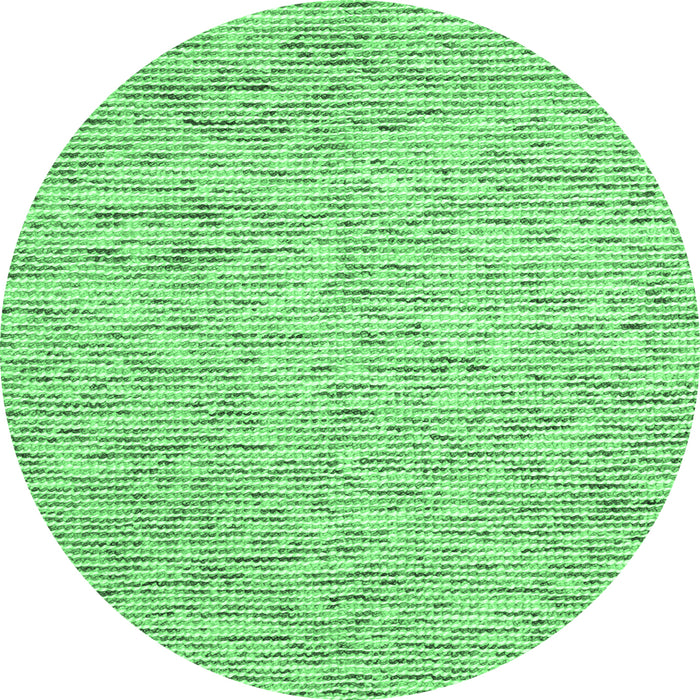 Round Machine Washable Abstract Emerald Green Contemporary Area Rugs, wshcon1861emgrn