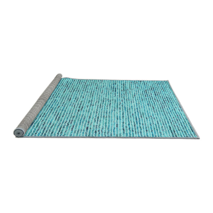 Sideview of Machine Washable Abstract Light Blue Contemporary Rug, wshcon1861lblu