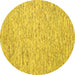 Round Machine Washable Abstract Yellow Contemporary Rug, wshcon1861yw