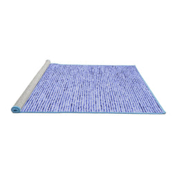 Sideview of Machine Washable Abstract Blue Contemporary Rug, wshcon1861blu