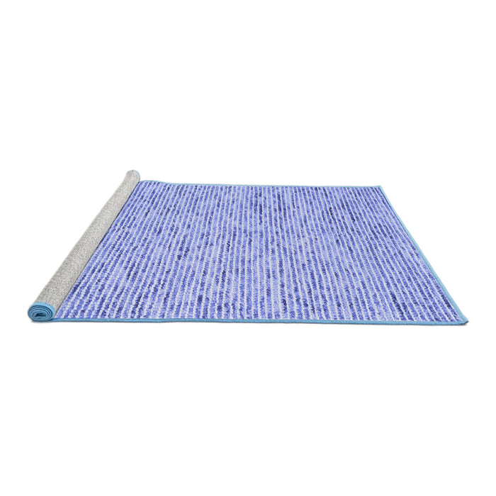 Sideview of Machine Washable Abstract Blue Contemporary Rug, wshcon1861blu