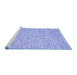 Sideview of Machine Washable Abstract Blue Contemporary Rug, wshcon1861blu