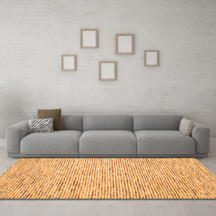 Machine Washable Abstract Orange Contemporary Area Rugs in a Living Room, wshcon1861org