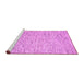 Sideview of Machine Washable Abstract Pink Contemporary Rug, wshcon1861pnk