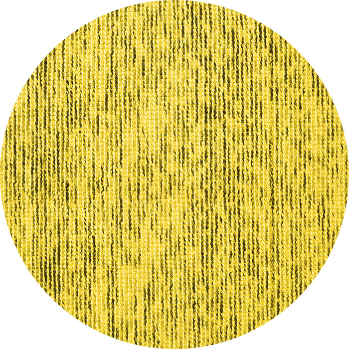 Round Machine Washable Abstract Yellow Contemporary Rug, wshcon1862yw