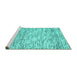 Sideview of Machine Washable Abstract Turquoise Contemporary Area Rugs, wshcon1862turq