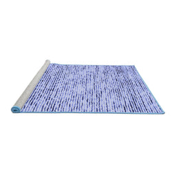Sideview of Machine Washable Abstract Blue Contemporary Rug, wshcon1862blu