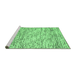 Sideview of Machine Washable Abstract Emerald Green Contemporary Area Rugs, wshcon1862emgrn