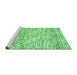 Sideview of Machine Washable Abstract Emerald Green Contemporary Area Rugs, wshcon1862emgrn