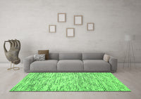 Machine Washable Abstract Green Contemporary Rug, wshcon1862grn