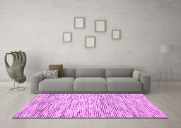 Machine Washable Abstract Pink Contemporary Rug in a Living Room, wshcon1862pnk