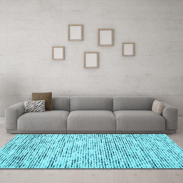 Machine Washable Abstract Light Blue Contemporary Rug in a Living Room, wshcon1862lblu