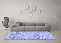 Machine Washable Abstract Blue Contemporary Rug, wshcon1862blu