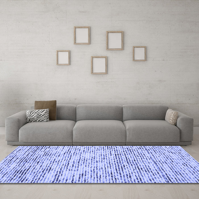 Machine Washable Abstract Blue Contemporary Rug in a Living Room, wshcon1862blu