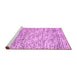 Sideview of Machine Washable Abstract Pink Contemporary Rug, wshcon1862pnk