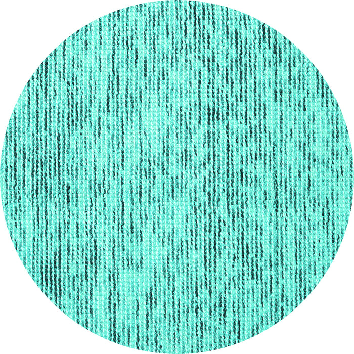 Round Abstract Turquoise Contemporary Rug, con1862turq
