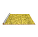 Sideview of Machine Washable Abstract Yellow Contemporary Rug, wshcon1862yw