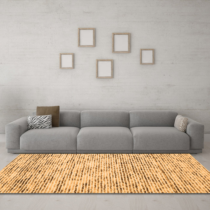 Machine Washable Abstract Orange Contemporary Area Rugs in a Living Room, wshcon1862org