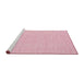 Serging Thickness of Machine Washable Contemporary Light Pink Rug, wshcon1863