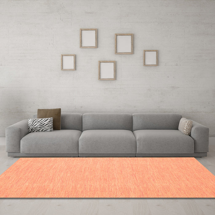 Machine Washable Abstract Orange Contemporary Area Rugs in a Living Room, wshcon1863org