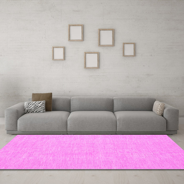 Machine Washable Abstract Pink Contemporary Rug in a Living Room, wshcon1863pnk