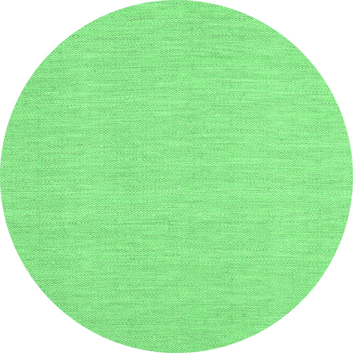 Round Machine Washable Abstract Emerald Green Contemporary Area Rugs, wshcon1863emgrn