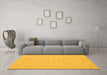 Machine Washable Abstract Yellow Contemporary Rug in a Living Room, wshcon1863yw