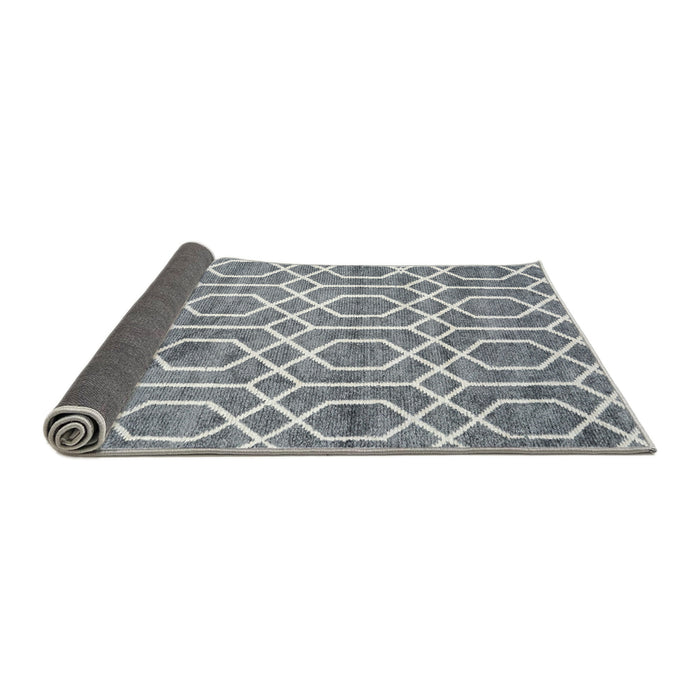Thickness of Contemporary Gray Trellis Rug, con1864