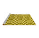 Sideview of Machine Washable Trellis Yellow Modern Rug, wshcon1864yw