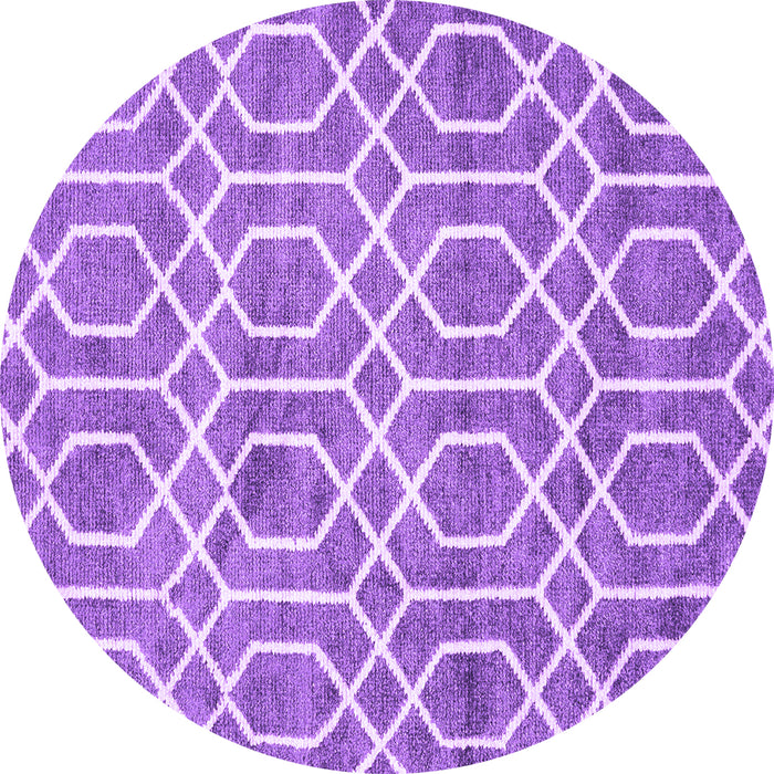 Round Trellis Purple Modern Rug, con1864pur