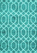 Machine Washable Trellis Turquoise Modern Area Rugs, wshcon1864turq