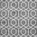 Round Machine Washable Trellis Gray Modern Rug, wshcon1864gry