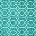 Square Machine Washable Trellis Turquoise Modern Area Rugs, wshcon1864turq