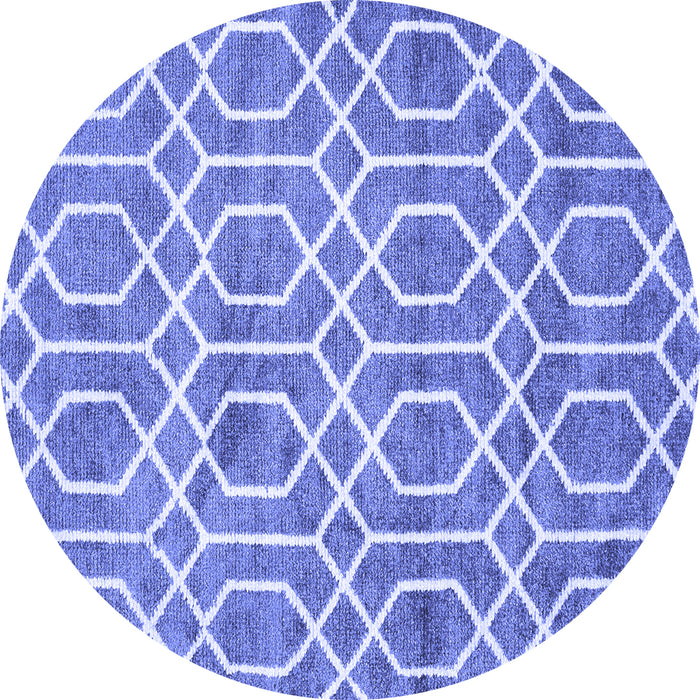 Round Trellis Blue Modern Rug, con1864blu
