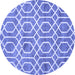 Round Trellis Blue Modern Rug, con1864blu