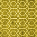 Square Machine Washable Trellis Yellow Modern Rug, wshcon1864yw