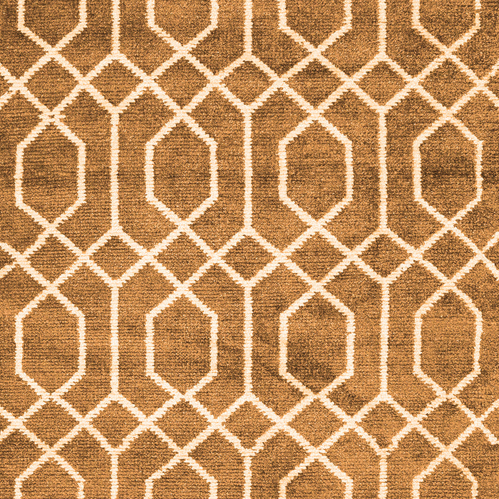 Serging Thickness of Machine Washable Trellis Orange Modern Area Rugs, wshcon1864org