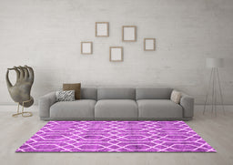 Machine Washable Trellis Pink Modern Rug in a Living Room, wshcon1864pnk