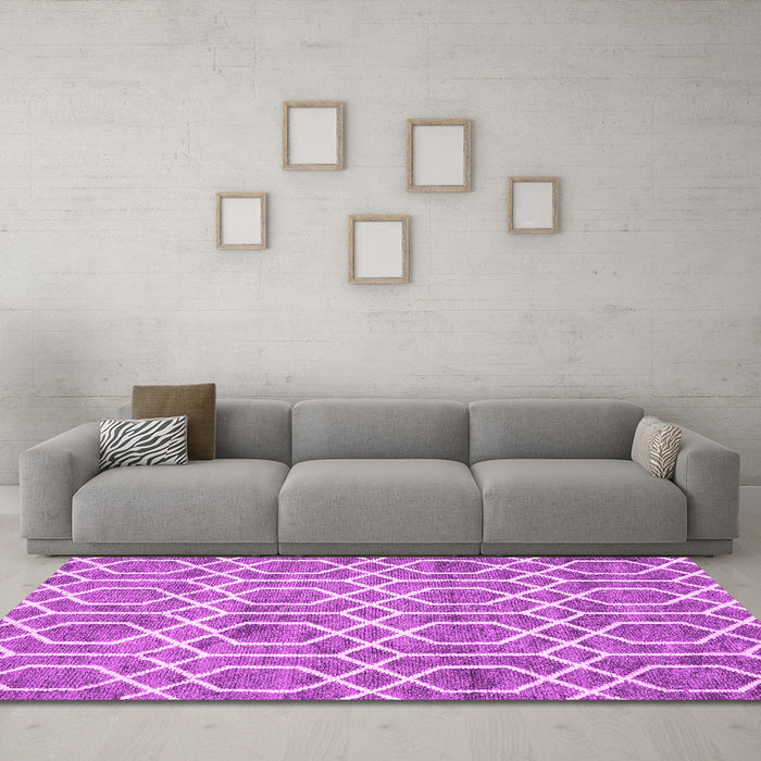 Machine Washable Trellis Pink Modern Rug in a Living Room, wshcon1864pnk