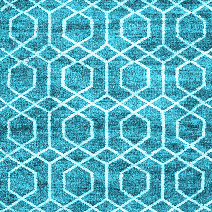 Square Machine Washable Trellis Light Blue Modern Rug, wshcon1864lblu