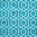 Square Machine Washable Trellis Light Blue Modern Rug, wshcon1864lblu