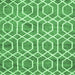 Square Machine Washable Trellis Emerald Green Modern Area Rugs, wshcon1864emgrn